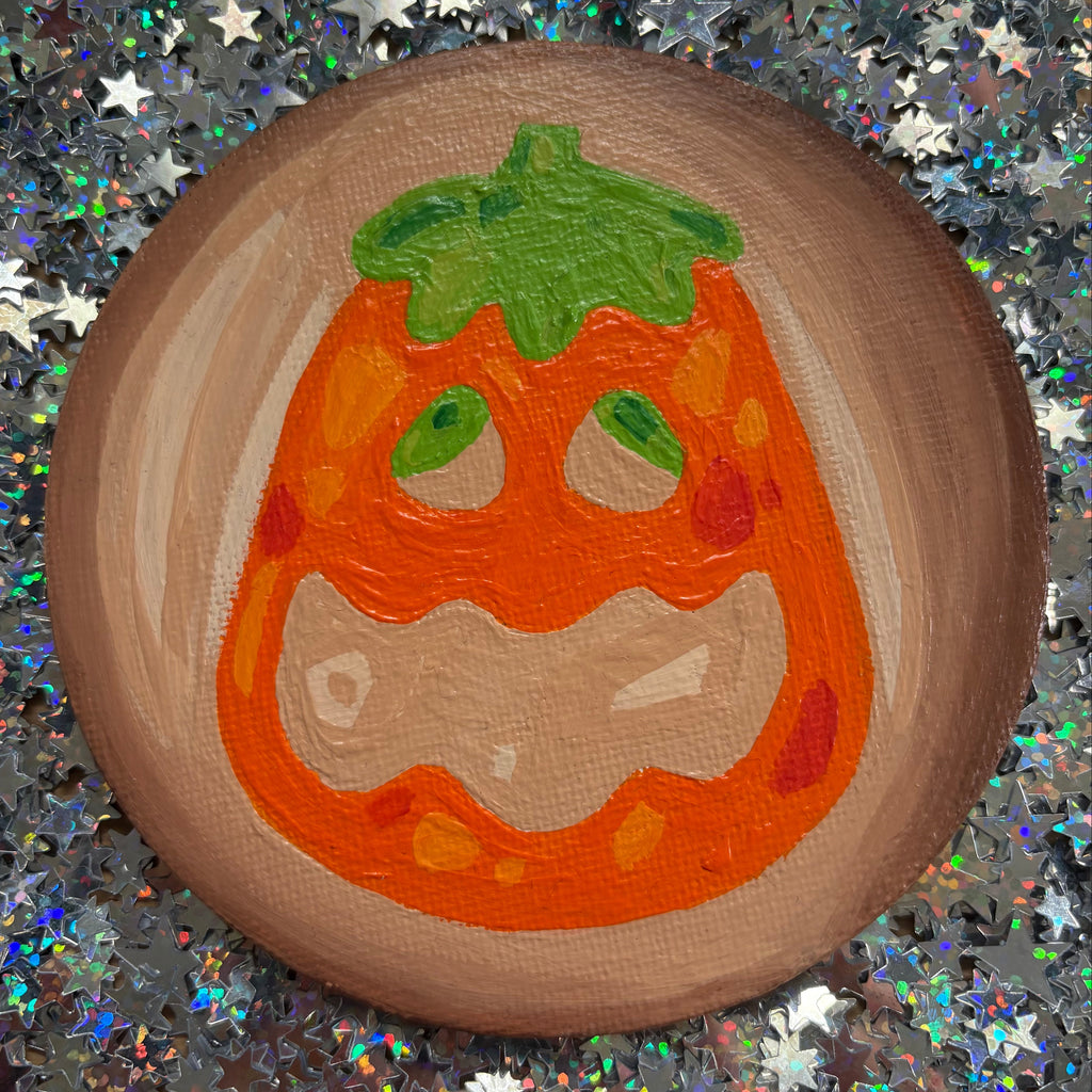 Halloween Pumpkin Cookie Painted Magnet