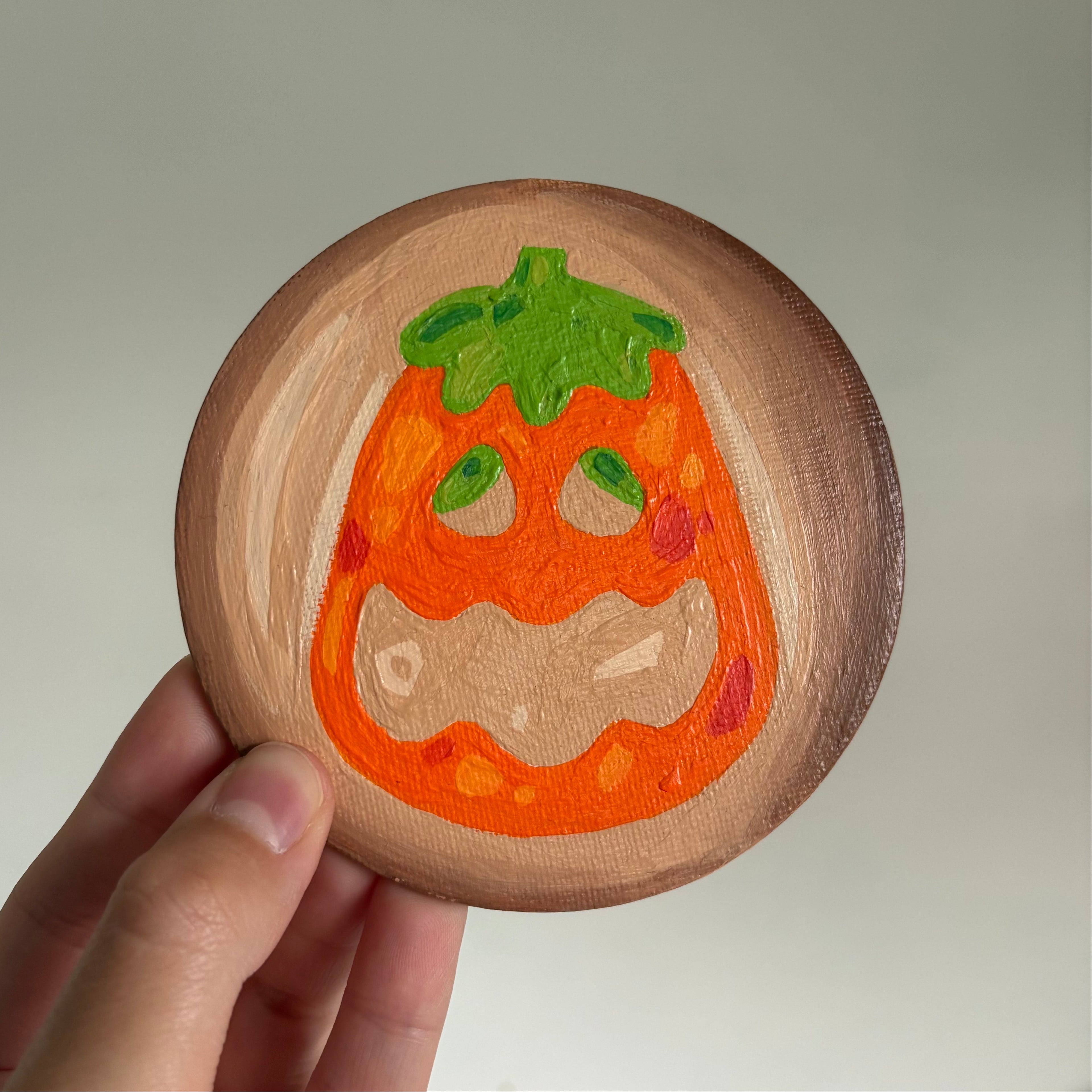 Halloween Pumpkin Cookie Painted Magnet